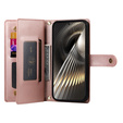 Pattintható tok a Xiaomi Poco X7 Pro 5G, Wallet Zipper Pocket, rózsaszín