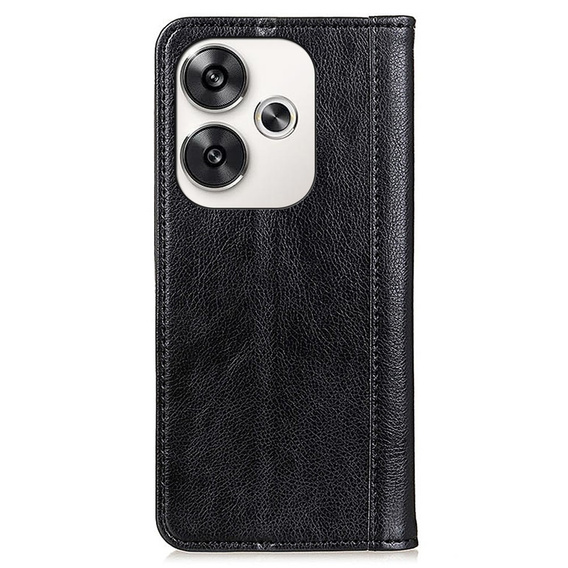 Pattintható tok Xiaomi Poco F6, Split Leather, fekete