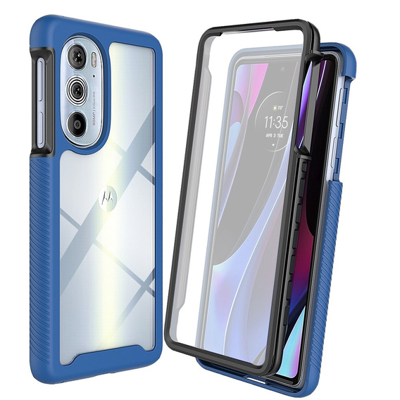 Tok Motorola Edge 30 Pro készülékhez, Shockproof, fóliával, kék