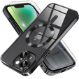 Tok iPhone 14-hoz, Electro MagSafe, fekete + üveg a képernyőhöz
