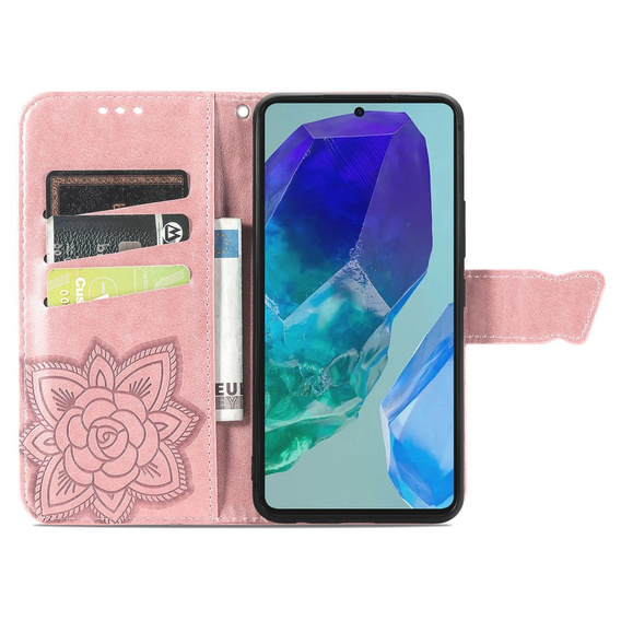 Pattintható tok a Samsung Galaxy A16, Butterfly, rózsaszín rose gold