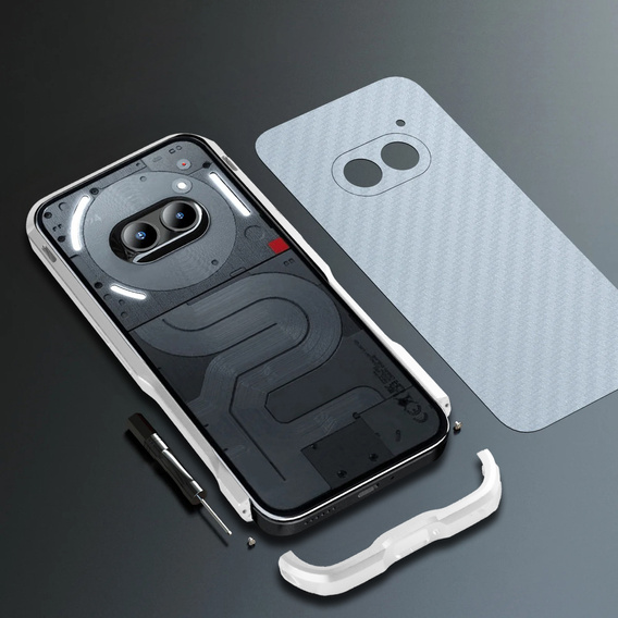 Teletok LUPHIE Nothing Phone 2a / 2a Plus-hoz, Armor Bumper, ezüst