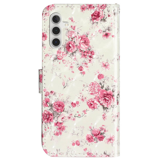 Pattintható tok a Samsung Galaxy A35 5G, Wallet, Roses fehér