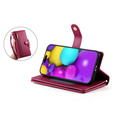 Pattintható tok a iPhone 16, Wallet Zipper Pocket, piros