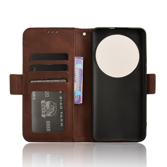 Pattintható tok a Xiaomi 14 Ultra, Card Slot, barna