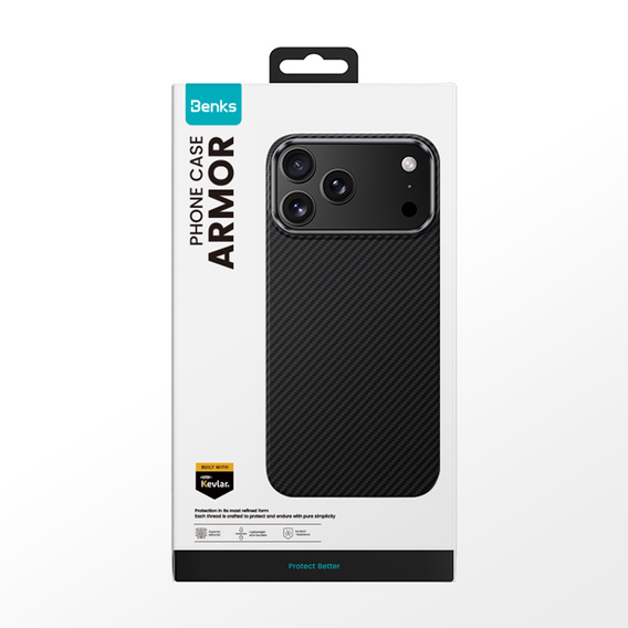 BENKS Kevlar Armor Air Carbon Fiber 600D A070 to MagSafe tok iPhone 17 Pro Max számára