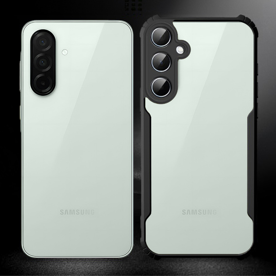 Tok Samsung Galaxy A56, AntiDrop Hybrid, fekete + 9H edzett üveg