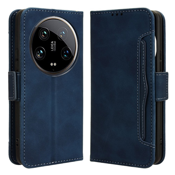 Pattintható tok a Xiaomi 14 Ultra, Card Slot, sötétkék