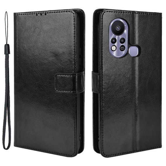 Pattintható tok a Infinix Hot 11s, Crazy Horse Wallet, fekete