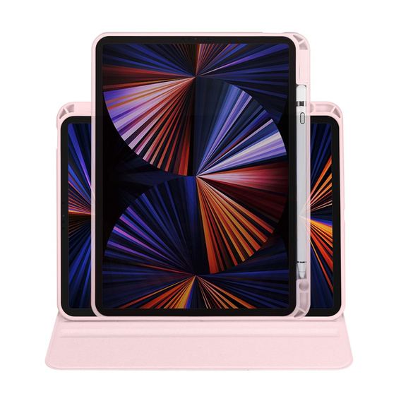 Tok iPad Pro 11" 2022/2021/2020 (4/3/2 gen.), tolltartóval, 360°-os forgatható, rózsaszín
