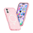 Tok iPhone 17 készülékhez, MagSafe, csillogó, áttetsző rózsaszínű