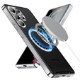 Kameravédő tok Samsung Galaxy S23 Ultra, CamShield MagSafe, átlátszó / ezüst