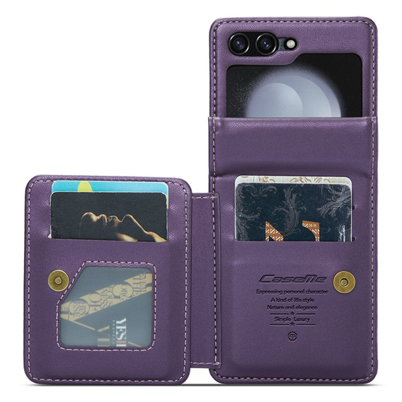CASEME flip tok Samsung Galaxy Z Flip5 5G, Litchi Wallet, lila