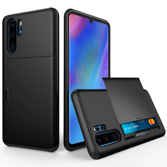 Telefontok a Huawei P30 Pro, Sliding Card Holder, fekete