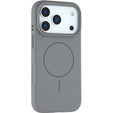 Szilikon tok iPhone 17 Pro Max készülékhez, MagSafe, ütésgátló, szürke