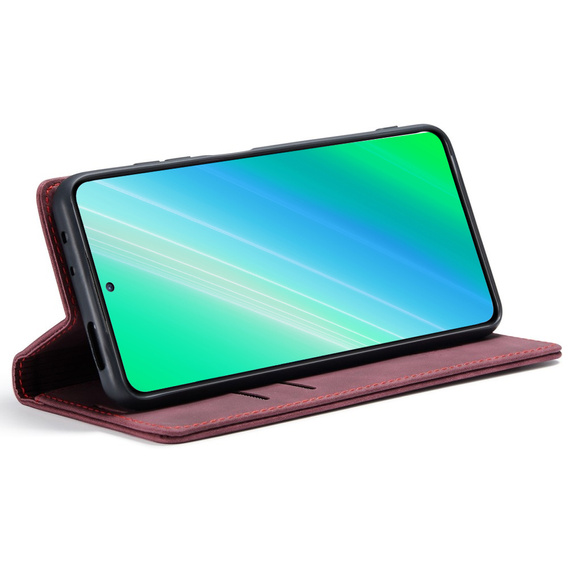 Telefontok a Samsung Galaxy A54, ERBORD Vintage, pénztárca patenttal, piros