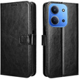 Pattintható tok a Xiaomi Redmi 15C 4G/LTE, Crazy Horse Wallet, fekete