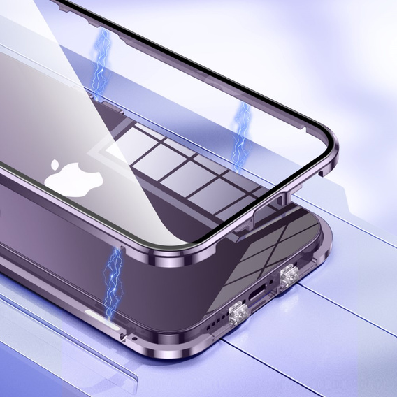 Tok iPhone 15 Pro Max, Magnetic Dual Glass, lila