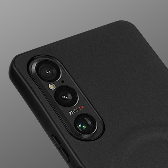 Telefontok a Sony Xperia 1 VI, Leather Hybrid MagSafe, fekete