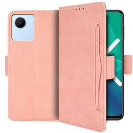 Pattintható tok a Realme C30 / Narzo 50i Prime, Card Slot, rózsaszín