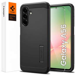 Spigen tok Samsung Galaxy A56 5G készülékhez, Tough Armor Mag Mag MagSafe, fekete + 9H edzett üveg
