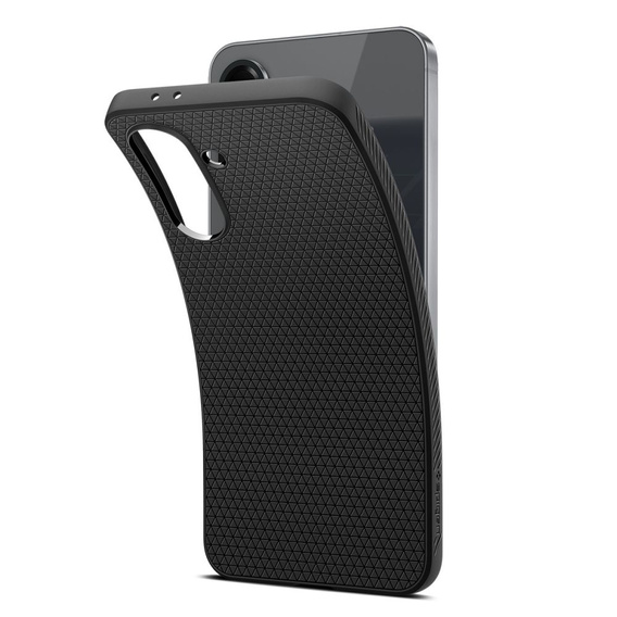 A Spigen tok Samsung Galaxy A56 5G, Liquid Air, fekete + 9H edzett üveghez