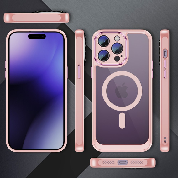 Tok iPhone 15 Pro, ERBORD Impact Guard, MagSafe, rózsaszín