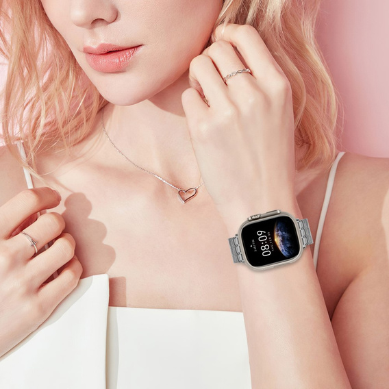 Acél karperec Apple Watch 1/2/3/4/4/5/6/7/8/SE/ULTRA 42/44/45/45/49 MM - szürke