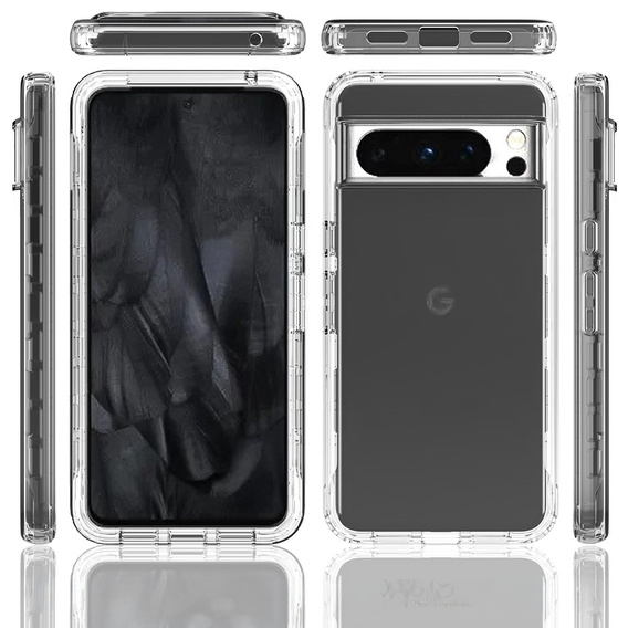 Tok Google Pixel 8 Pro készülékhez, Shockproof, fóliával, átlátszó