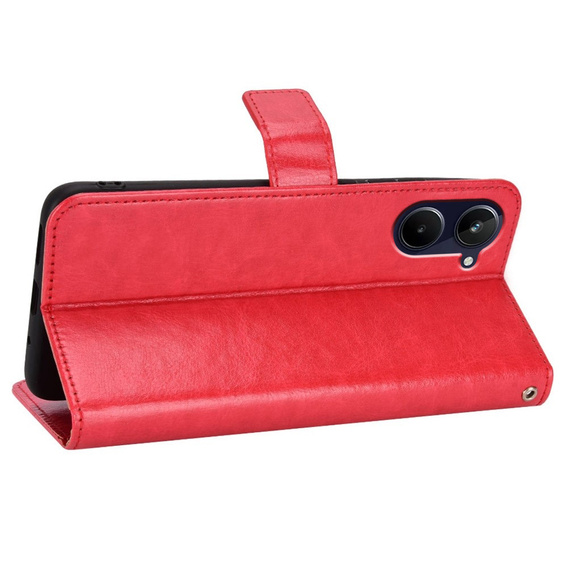 Pattintható tok Realme 10 4G, Split Leather, piros