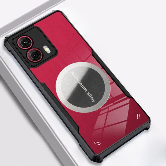 Tok Motorola Edge 50 Fusion 5G, mágneses lemezzel, átlátszó / fekete