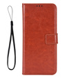 Pattintható tok a Realme 14 5G / Realme 14T 5G, Crazy Horse Wallet, barna
