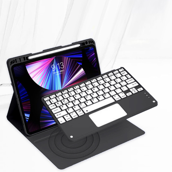 Tok + billentyűzet iPad Air 10.9 4 2020 / 5 2022, Touchpad, fekete