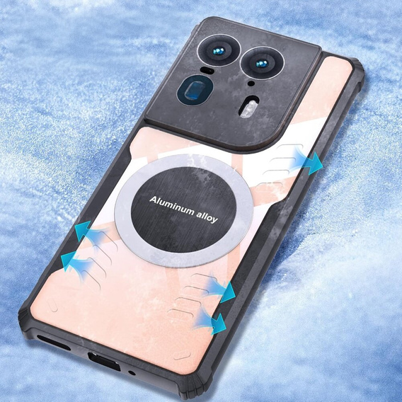 Tok Motorola Edge 50 Ultra, mágneses lemezzel, átlátszó / fekete