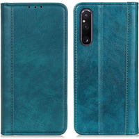 Telefontok a Sony Xperia 1 V, Wallet Litchi Leather, zöld