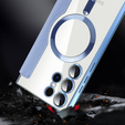 Pattintható tok a Samsung Galaxy S24 Ultra, RFID Wallet MagSafe CamShield, kék