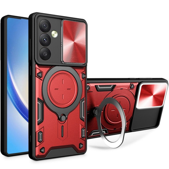 Páncélozott tok Samsung Galaxy A54 5G, CamShield Slide, piros