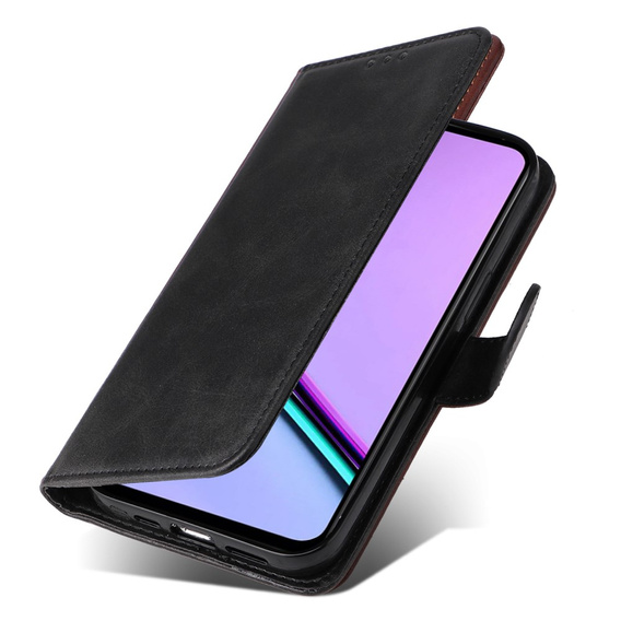 Pattintható tok a Realme C67, Leather Wallet, fekete