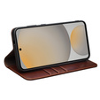 Flip tok Samsung Galaxy S25 FE, QIALINO Leather Wallet, barna