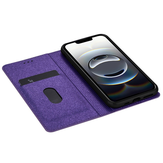 A flip tok iPhone 16E, Card Slot Glittery, lila