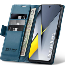 ERBORD Fényes Litchi flip tok Xiaomi Poco F8 Pro készülékhez