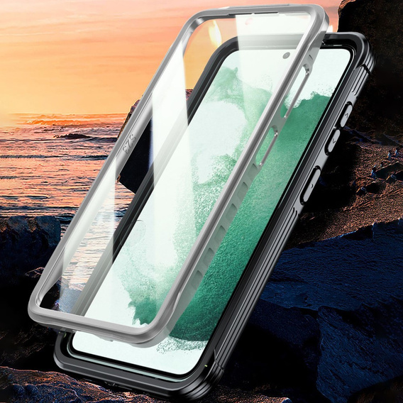 Tok Samsung Galaxy S22 készülékhez, Shockproof, fóliával, fekete