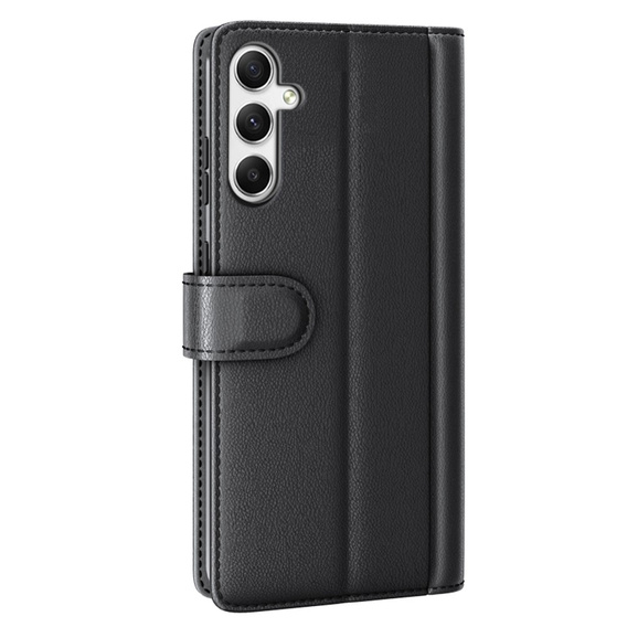 Pattintható tok Samsung Galaxy A35 5G, Split Leather, fekete