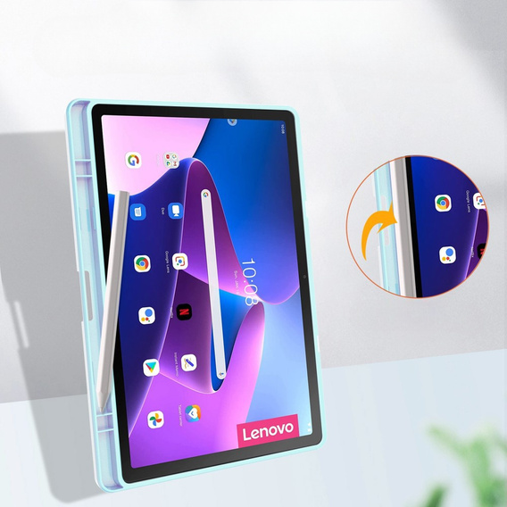 Tok Lenovo Tab M10 Plus 10.6 Gen 3 TB-125F TB-128F, Smartcase Hybrid, tolltartó résszel, kék