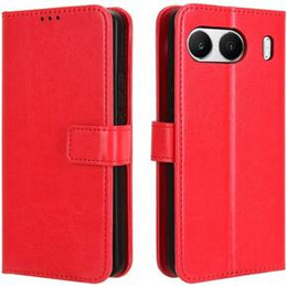 Pattintható tok a OnePlus Nord 4, Crazy Horse Wallet, piros