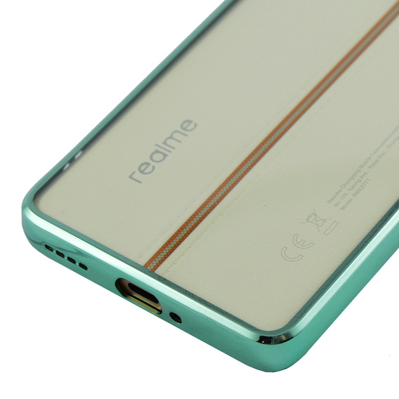 A Realme 11 Pro 5G / Pro+ 5G tok, Electroplating Frame, átlátszó / zöld