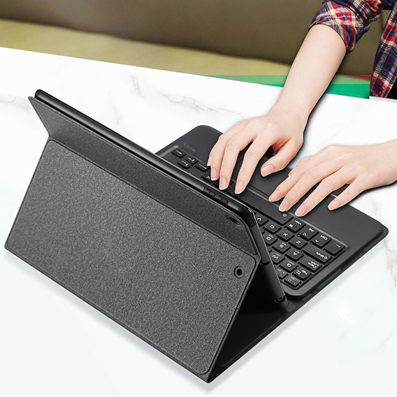 Tok + billentyűzet iPad 10.2 2021/2020/2019, Dux Ducis Magnetic Keyboard, fekete