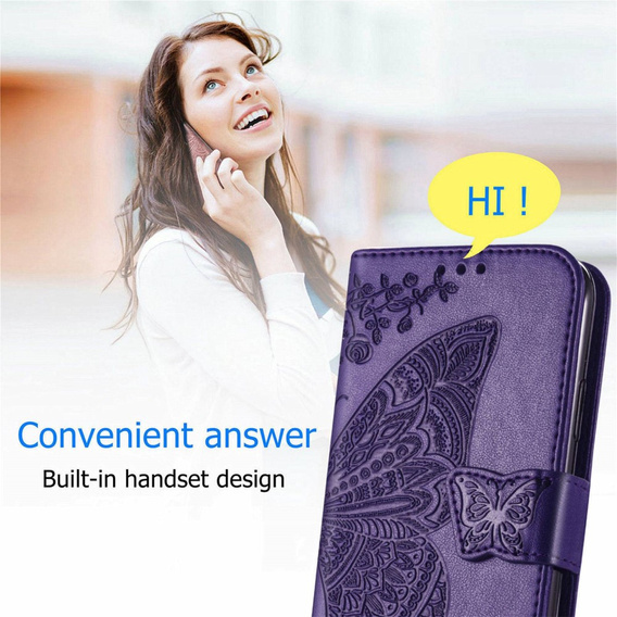 Pattintható tok a Motorola Moto G32, Butterfly, lila