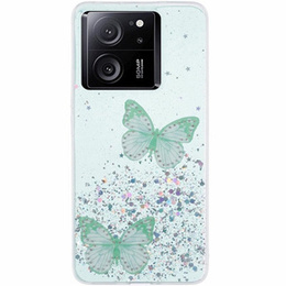 Tok Xiaomi 13T / 13T Pro / Redmi K60 Ultra, Glitter Butterfly, zöld