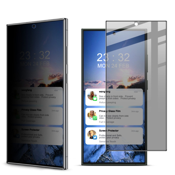 IMAK adatvédelmi edzett üveg Samsung Galaxy S24 Ultra készülékhez